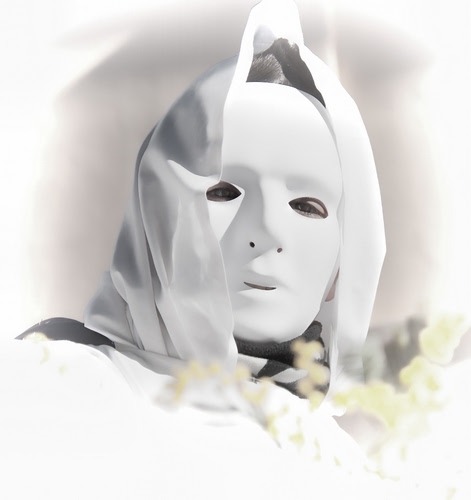 Immagine con maschera, bianco, occhi, velo, fiori, mistero, volto, cappuccio, carnevale, sfocato, viso, ombra