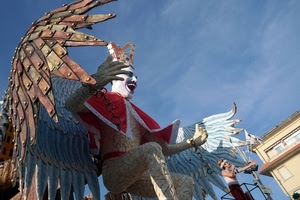 carnevale, ali, carro, maschera, cielo, re, carri, rosso, corona, sfilata, mantella