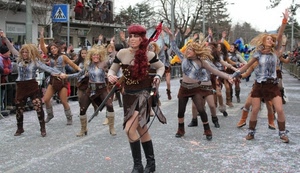 carnevale, sfilata, maschere, ragazze, donne, costume, parrucche, esibizione, ballare