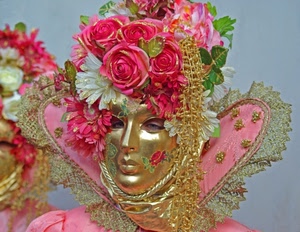 fiori, maschera, oro, rose, rosa, carnevale, verde, pizzo, bianco, foglie, venezia, occhi, colletto, dorato, rosso, costume, maschere
