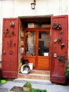 porta, oggetti, manichino, negozio, imbuto, esposizione, lampione, legno, ante, artigianato, antichità