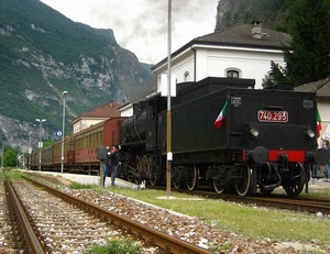 locomotiva, treno, binari, stazione, vagoni, vapore, binario