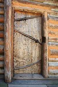 legno, porta, tronchi, baita, ingresso, vecchia, pali, travi