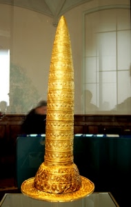 oro, museo, sfocato, cappello, riflesso, stele, giallo, scultura, ogiva, piatto