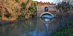 fiume, ponte, alberi, acqua, arco, riflesso, castello, verde