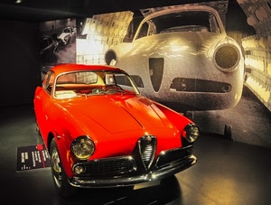 auto, rosso, rossa, esposizione, fanali, fari, alfa, museo, frontale, macchina, manifesto