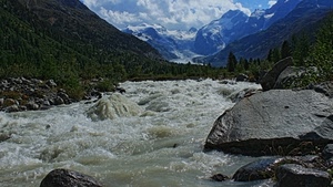 acqua, montagna, torrente, montagne, fiume, rocce, massi, alberi