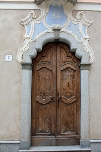 legno, portone, porta, numero, colonne, portale