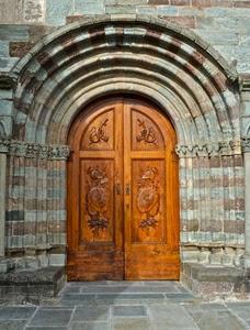 legno, archi, porta, portone, intarsi, chiesa, portale, arco, bassorilievo