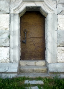 chiave, erba, porta, verde, marmo, legno, scalini, gradini, pietra, maniglia, portone