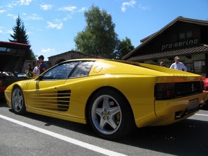 giallo, automobile, ferrari, sportiva, ruote, auto, parcheggio, macchina, lusso