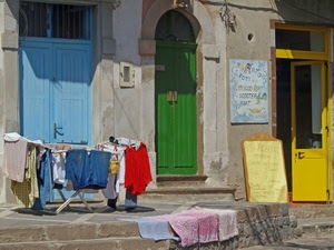 verde, porta, giallo, panni, porte, azzurro, biancheria, bucato, colori