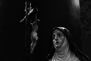 crocifisso, nero, statua, croce, velo, bianco, suora, santa, cristo, bianconero, preghiera, viso, bocca, occhi, madonna, naso, volto