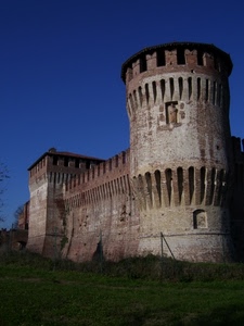 castello, merli, torre, cielo, erba, mura, fortezza, prato, torri, verde
