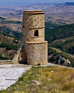 torre, panorama, alberi, montagne, rudere, verde, paesaggio, finestra, collina, colline, erba, prato, pietra
