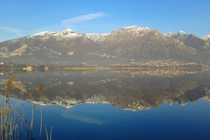 lago, riflesso, montagna, montagne, cielo, acqua, neve, panorama, azzurro