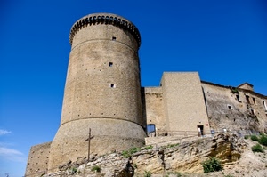 croce, torre, castello, azzurro, cielo, torrione, merli, roccia, fortezza