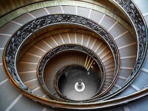 scala, chiocciola, scalini, elicoidale, spirale, gradini, balaustra, bordi, musei, ferro, cerchi, decorazioni, interno, ringhiera, scalinata