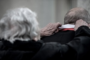 mani, anziani, colletto, capelli, teste, due, persone, grigio