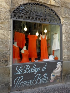 vetrina, rosso, vestiti, insegna, bottega, negozio, arancione, abiti, luci