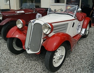 auto, ruote, rosso, bianco, epoca, fanali, automobile, spider, antica, bicolore