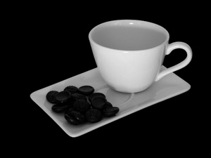 nero, bianco, tazzina, piattino, caffè, tazza, liquirizia, bianconero, manico, chicchi