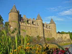 castello, fiori, torri, finestre, mura, verde