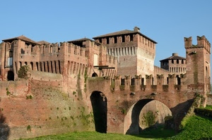 castello, merli, ponte, fossato, torri, arco, torre, archi