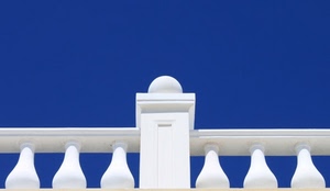 bianco, balaustra, azzurro, cielo, blu, balcone, marmo, ringhiera, colonne, terrazzo, bicolore