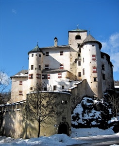castello, neve, torri, finestre, inverno, albero, torre, bianco