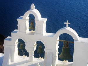 bianco, campane, mare, croce, blu, archi, chiesa, acqua, campanile