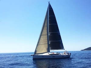 mare, barca, vela, azzurro, navigare, acqua, orizzonte, vele, cielo, persone, bianco, randa