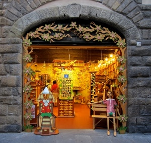pinocchio, vetrina, arco, giocattoli, negozio, luci, legno, fiori, aereo
