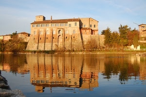 riflesso, acqua, fiume, castello, alberi, riflessi
