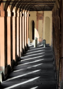 ombre, colonne, portico, archi, prospettiva, porticato, pilastri, arco, porta, ombra, portici, luci