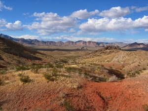 nuvole, montagne, terra, cielo, deserto, cespugli, panorama, rosso, sabbia