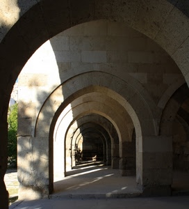 archi, portico, ombre, pilastri, ombra, prospettiva, pietre, pietra, colonne