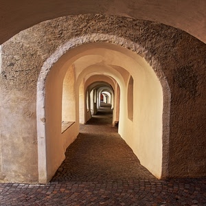 portico, archi, arco, prospettiva, finestre, marrone, portici, pietra, giallo, finestra