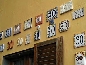 trenta, numeri, finestra, persiana, porta, ceramiche, piastrelle, numero, civico, targhe