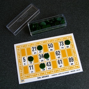 tombola, numeri, cartella, giallo, gioco, pedine, verde