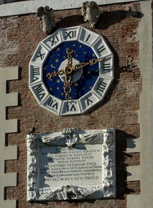 orologio, numeri, lancette, blu, romani, lapide, ore, quadrante, targa