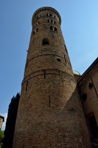 torre, finestre, castello, mattoni, cielo, circolare, albero, colonne, bifore