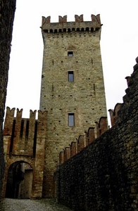 torre, merli, castello, finestre, arco, mura