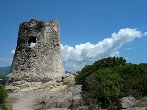 torre, cielo, nuvole, rocce, alberi, cespugli, arbusti, paesaggio, roccia