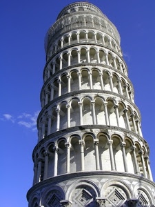 torre, pisa, pendente, archi, colonne, cielo, blu, campanile