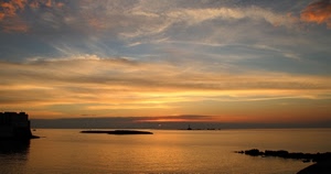 tramonto, mare, isola, nuvole, scogli, alba, acqua, cielo