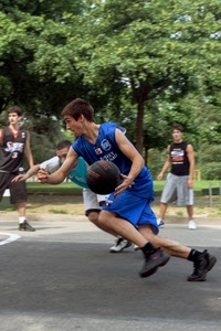 palla, sport, partita, blu, alberi, pallacanestro, giocatori, gioco, pallone, ragazzi, verde, scatto, basket