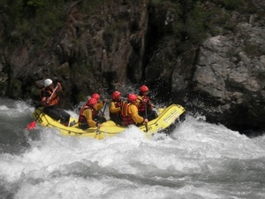 fiume, rafting, gommone, acqua, persone, sport, mare, torrente, rapide, onde, giallo, corrente