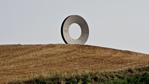 cerchio, collina, campo, erba, verde, cielo, campagna, giallo, grano, monumento, scultura