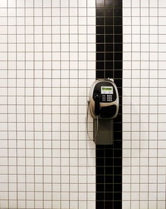 telefono, nero, bianco, piastrelle, muro, geometrie, tastiera